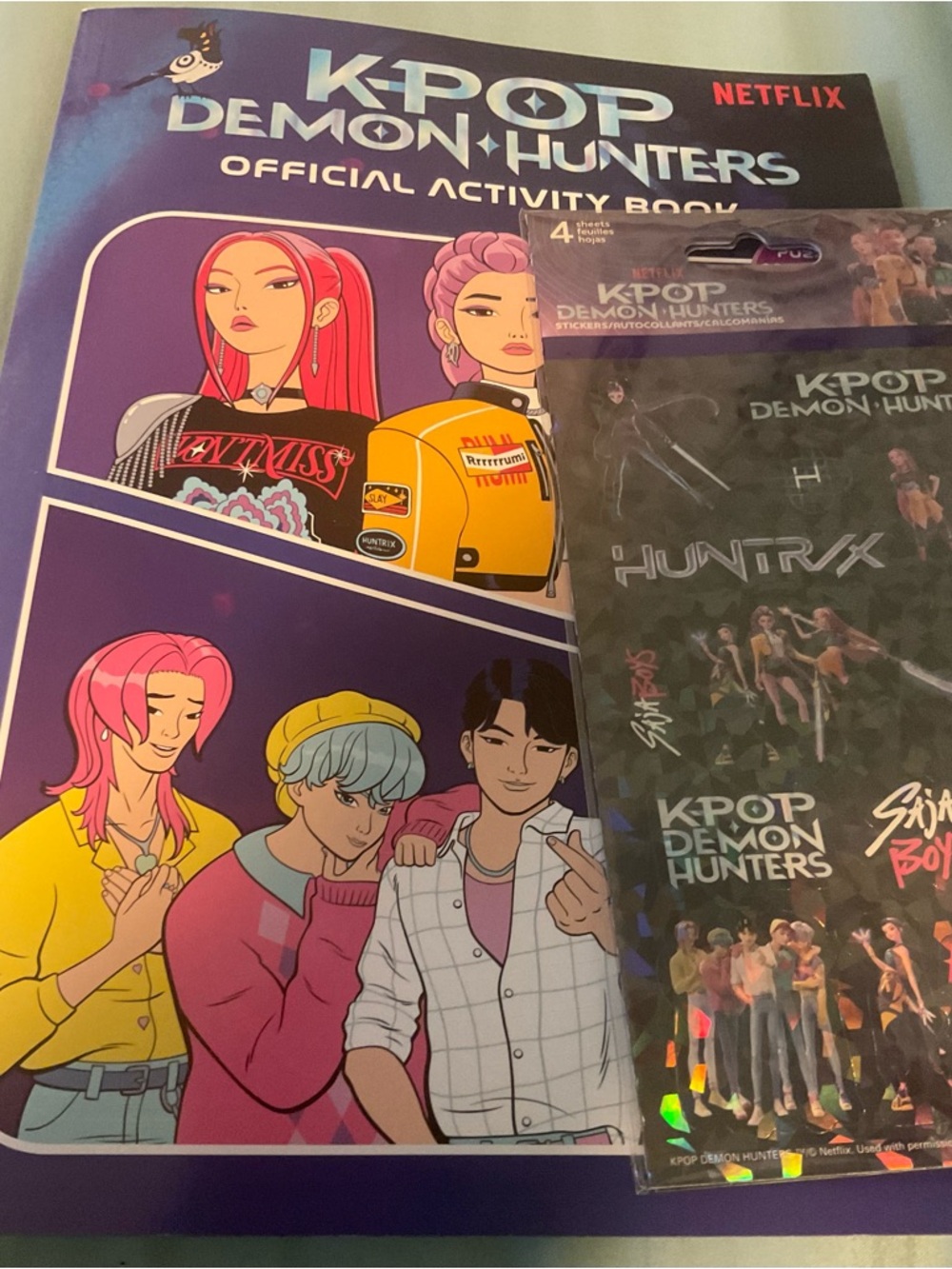 Netflix K-Pop Demon Hunters Official Activity Book + Sticker Sheet Set New